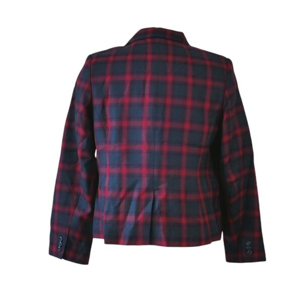 Vintage Pendleton Sz 18P 16 Red Green Wool Blazer Retro Christmas Office Career - Picture 5 of 11